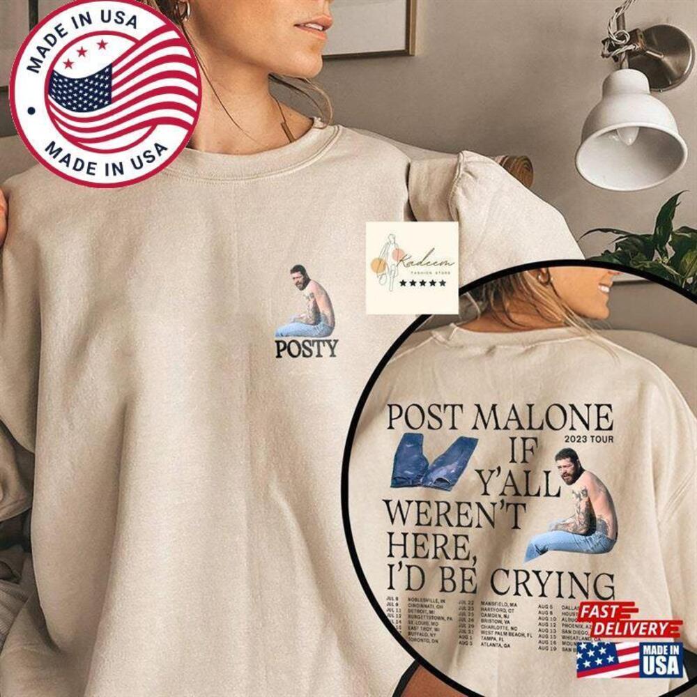 Post Malone Tour 2Sided Sweatshirt Rapper Concert Shirt If Y 2 Sided